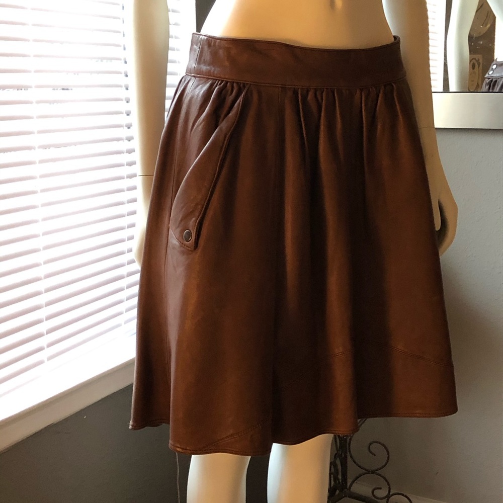 Chocolate Brown Leather skirt